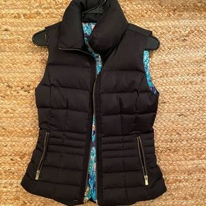 Lilly Pulitzer Black puffer vest